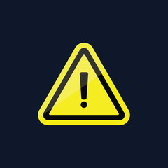 Warning traffic road sign, yellow triangle caution symbol vector for safety, driving, danger and street regulation