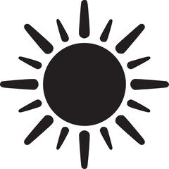 Fototapeta premium Sun icon vector illustration isolated on white background, representing solar energy, summer, and the warmth of a bright day