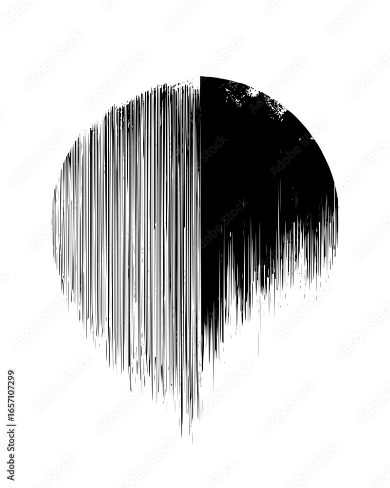 Poster abstract scribble circle shape for artistic design and graphic element with hand drawn texture and g