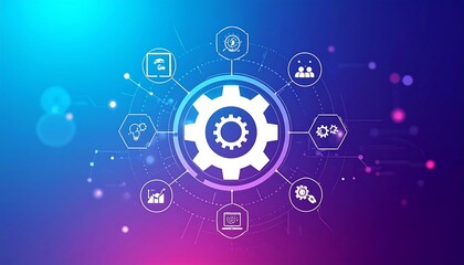 Obraz premium Abstract digital gear graphic