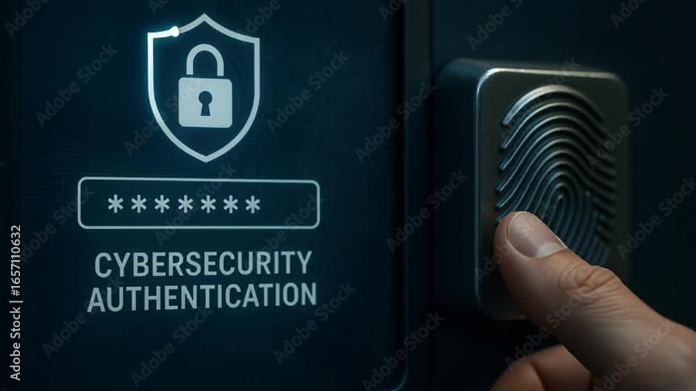 Poster digital fingerprint unlocking security.