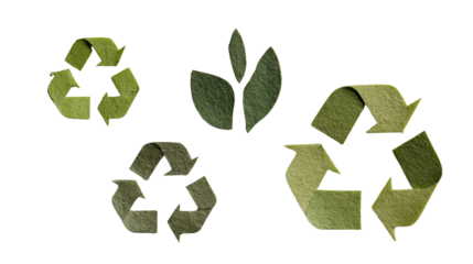 recycle symbol on green background
