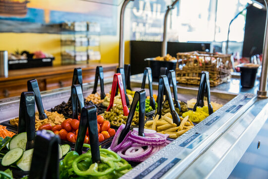 Salad bar at a deli