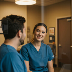 hospital colleagues talking