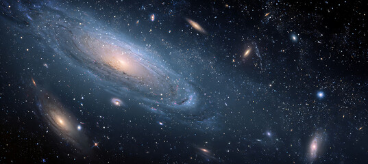 Explore the cosmos a celestial symphony of stars galaxies and nebulae in deep space exploration art