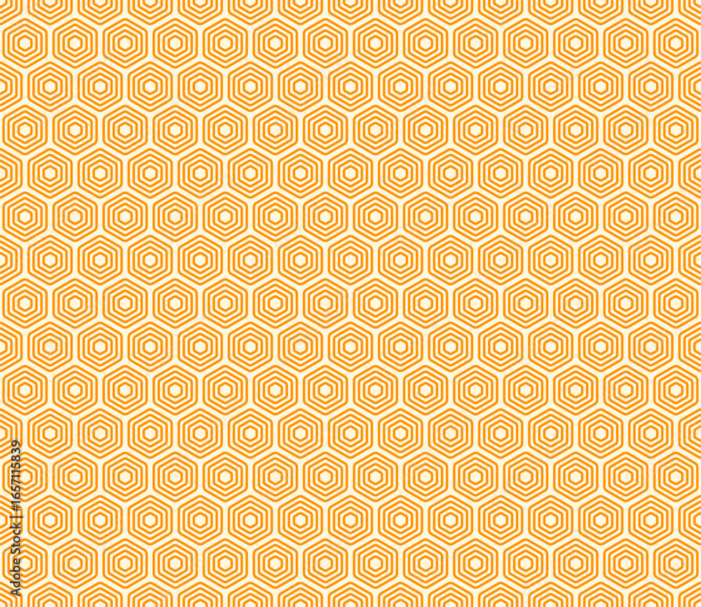 Poster mosaic background. orange color on matching background. bold stacked rounded hexagons mosaic cells. 
