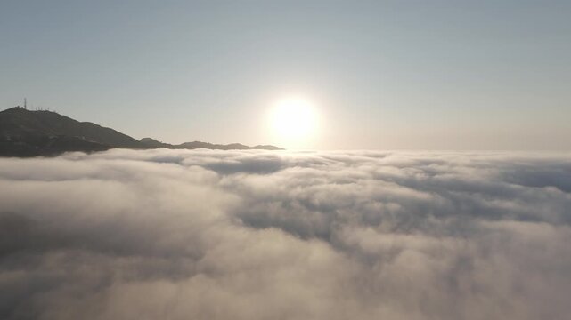  Ethereal Cloudscape Background Plate &mdash; Mountain summit in a sea of clouds, RAW D-Log ungraded