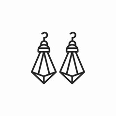 faceted earrings icon sign vector