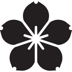 Minimalist plum blossom isolated on white background, a simple yet elegant representation of spring in japanese culture