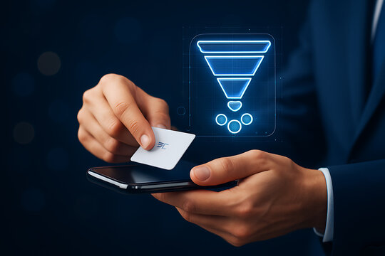 Contactless funnel hologram with card and smartphone | Funil sem contacto holograma com cart&atilde;o e smartphone