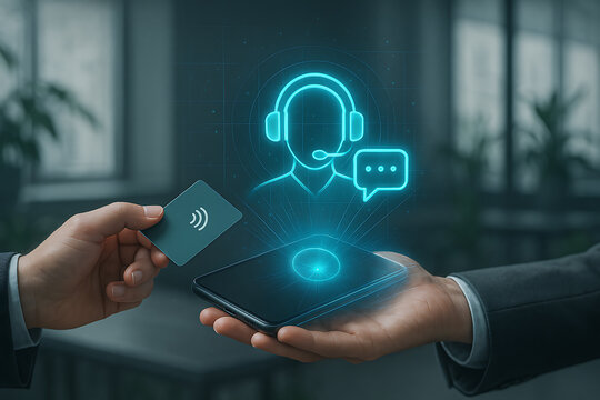 NFC card support assistant hologram / Holograma de assistente de suporte com cart&atilde;o NFC