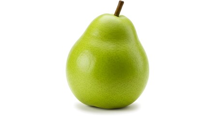 Fresh Green Pear Isolated on White Background with Vibrant Color and Smooth Texture