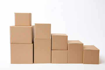 Obraz premium Cardboard Boxes Packaging Shipping Storage Logistics Organization Warehouse Ecommerce Mockup Brown Material Background Clean Environmentally 