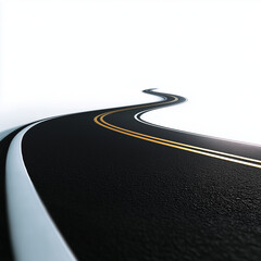 Winding road leading into bright unknown future