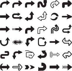 Minimal Direction Arrows Vector Set  Modern UI Navigation, Road Sign, Map Path, and Digital Interface Use  Premium Clean Design