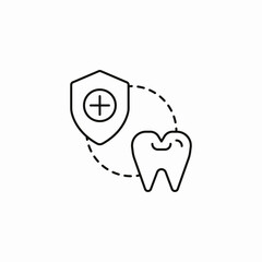 shielded tooth icon sign vector
