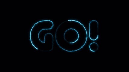 3 2 1 go countdown animation on transparent background, 321 go deadline animated on black background.