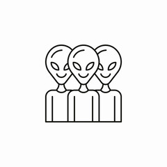 three aliens icon sign vector