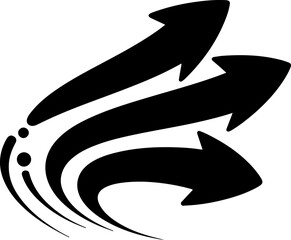 Obraz premium Premium Direction Arrow Icon Set Minimalist Modern Navigation Symbols for Maps, UI, Road Signage, Clean Vector Elements, High Trust