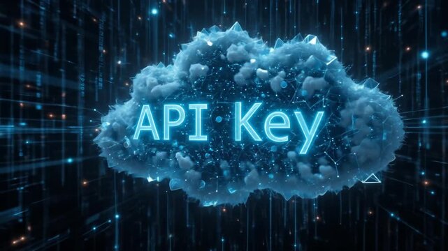 Digital Cloud API Key Concept: Secure Data Access with Futuristic Technology