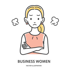 怒ってイライラする若い女性