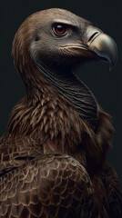 Fototapeta premium Vulture Raptor Wildlife Portrait Nature Strong Stare Detailed Feathers Closeup Beak Majestic Bird Silent Hunting Predator Aerial Landscape Biodiversity Natural Scene Rural Savanna Feathered Wings