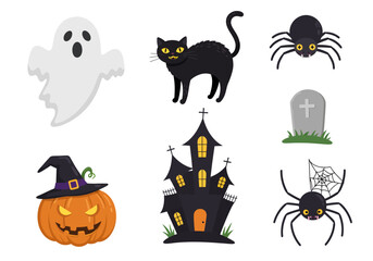 Halloween characters set, Cute Halloween Set Illustration Clipart