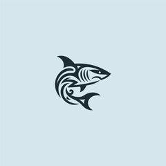 Abstract shark logo in modern and clean minimalist style.