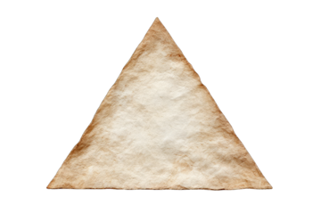 Aged, light-tan triangle shape, textured paper