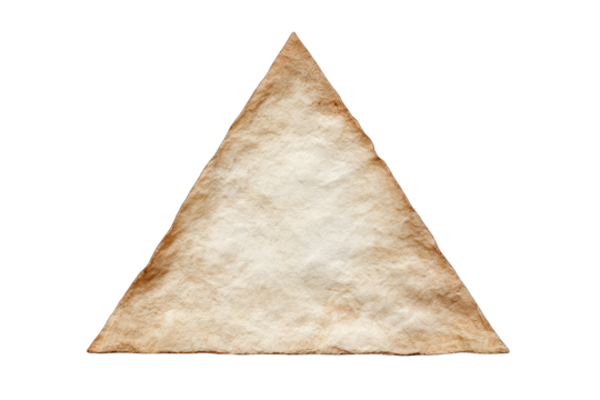 Aged, light-tan triangle shape, textured paper
