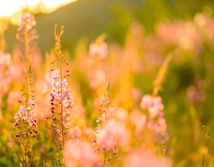 Fototapeta premium Sunset meadow flowers