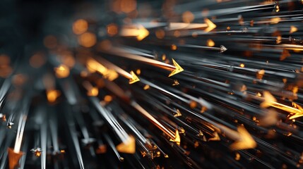 Abstract digital arrows burst forward