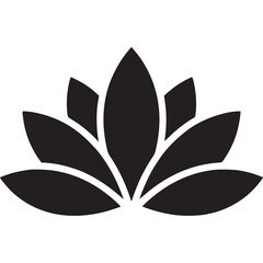 Elegant lotus flower vector icon isolated on white background for spa, yoga, and zen designs