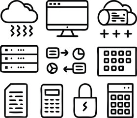 Comprehensive collection of twenty digital technology and computing symbols for various applications