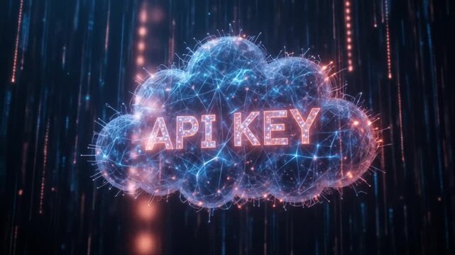 Dynamic API Key Cloud: Futuristic Data Security Visualization