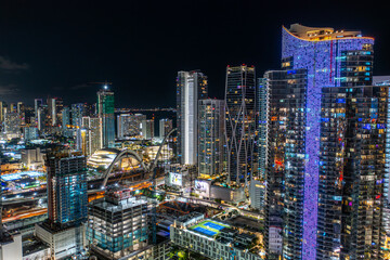 Downtown Miami Florida Nighttime Cityscape
