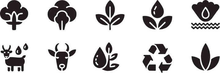 Leaf and plant line icon set. Natural leaf, sprout, organic growth, eco-friendly plant, agriculture, garden, and more. Outline vector icon in linear style. Pictogram collection.