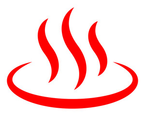 女湯 温泉マーク アイコン イラスト シンプル ベクター素材 レッド