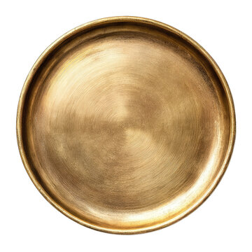 Round brass platter, polished surface