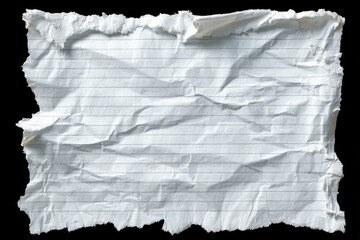 Crumpled lined paper fragment