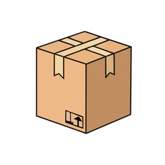 Shipping Container Sealed with Tape Ready for Delivery