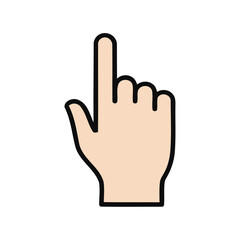 Hand Cursor Pointing Upward Representing Selection or a Touch Gesture