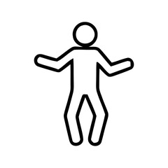 Outline Figure with Open Arms in Simple Line Style