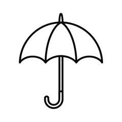 Single Umbrella Outline on a White Background for Weather or Protection Icon