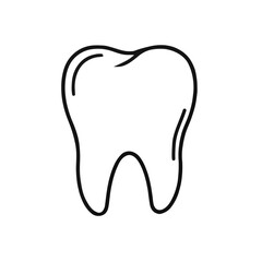 Minimalist Outline of Tooth for Dental Healthcare, Oral Hygiene, and Medical Designs