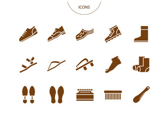 靴 メンズシューズ　アイコン ピクトグラム　ベクター イラスト　セット