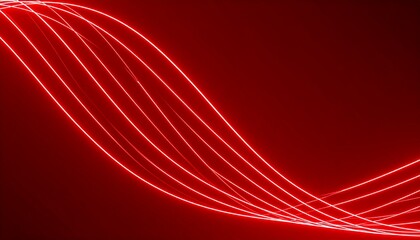 Digital energy flow depicted as red neon glowing waves on dark backdrop
