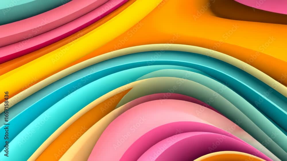 Poster abstract composition of colorful layers: a mesmerizing composition of overlapping, flowing layers of