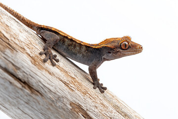 gecko, Crested gecko, lizard, animal, reptile, nature, wildlife, tail, small, green, pet, closeup, isolated, wild, white background, newt, macro, black, skink, chameleon, close-up