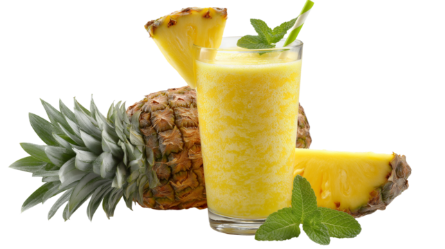 fresh tropical fruit smoothie in glass with straw png 